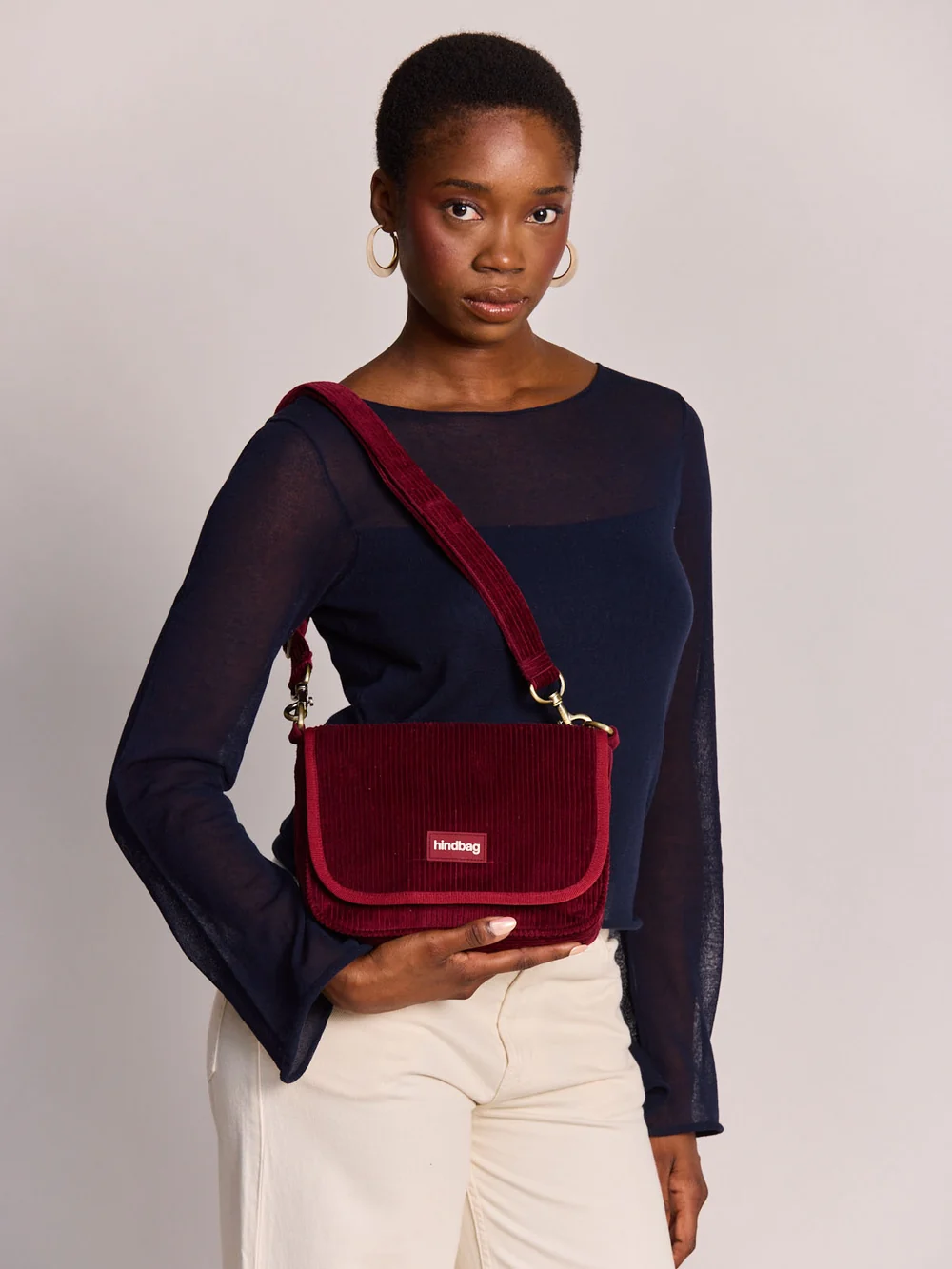 Sac à main 'Margault' – Velours bordeaux – Hindbag