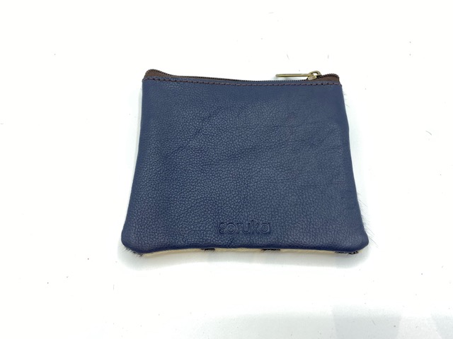 ARI Imprimé Léopard, Bleu foncé avec Zip [Porte-monnaie]
