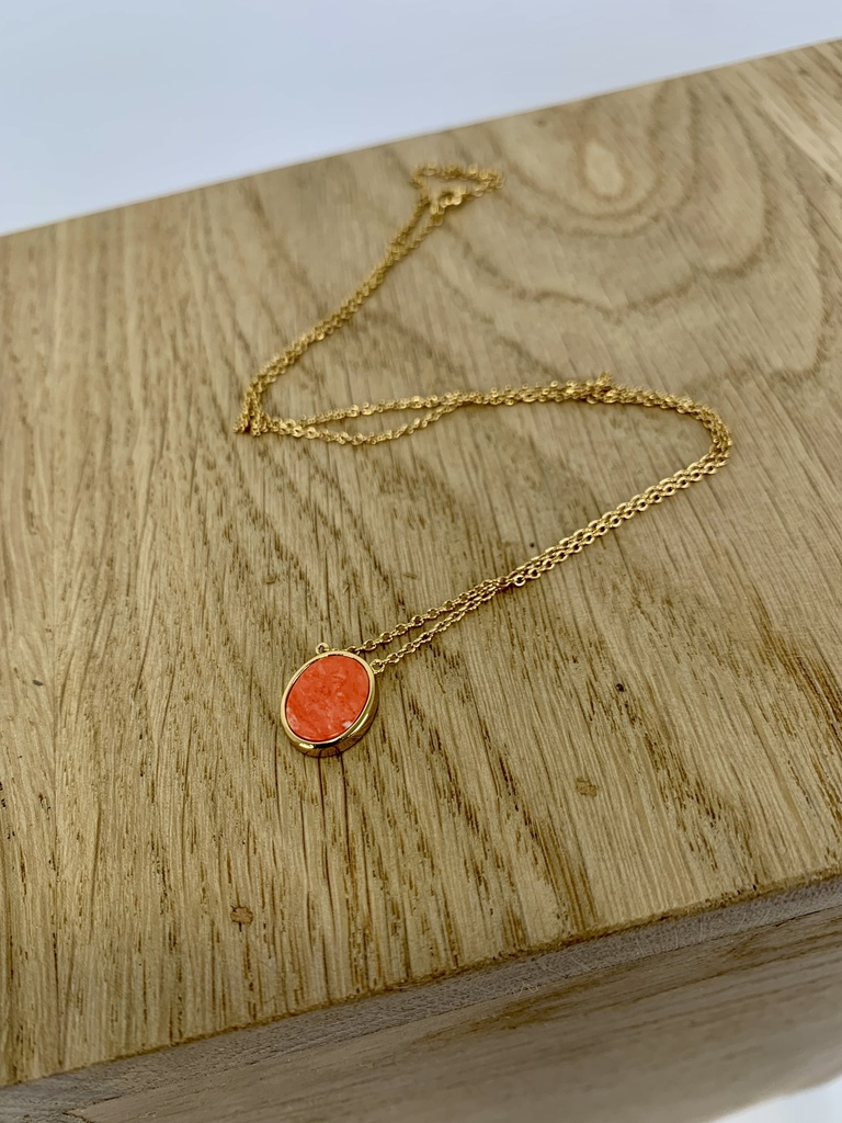 Amour Signet Oval Orange Gold [Collier]