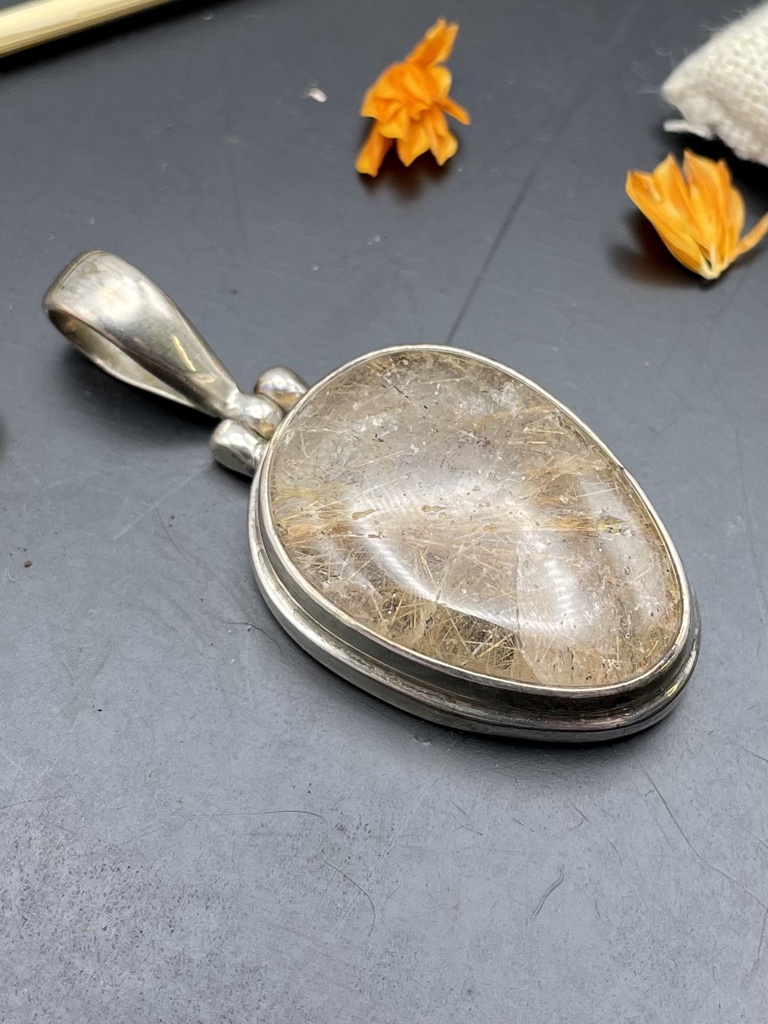 Pendentif Argent 925 & Rutile Quartz [0027]