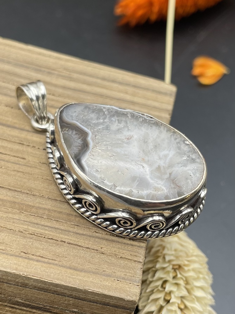 Pendentif Argent 925 & Cristal de Roche [0049]