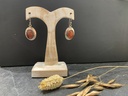 Boucle d'Oreille Argent 925 & Cornaline [0099]