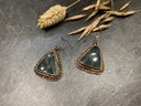 Boucle d'Oreille Argent 925 & Agate mousse [0100]
