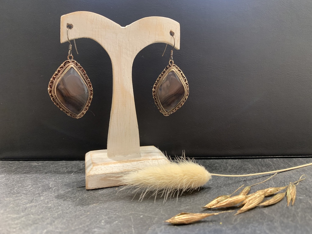 Boucle d'Oreille Argent 925 & Pierre naturelle [0129]