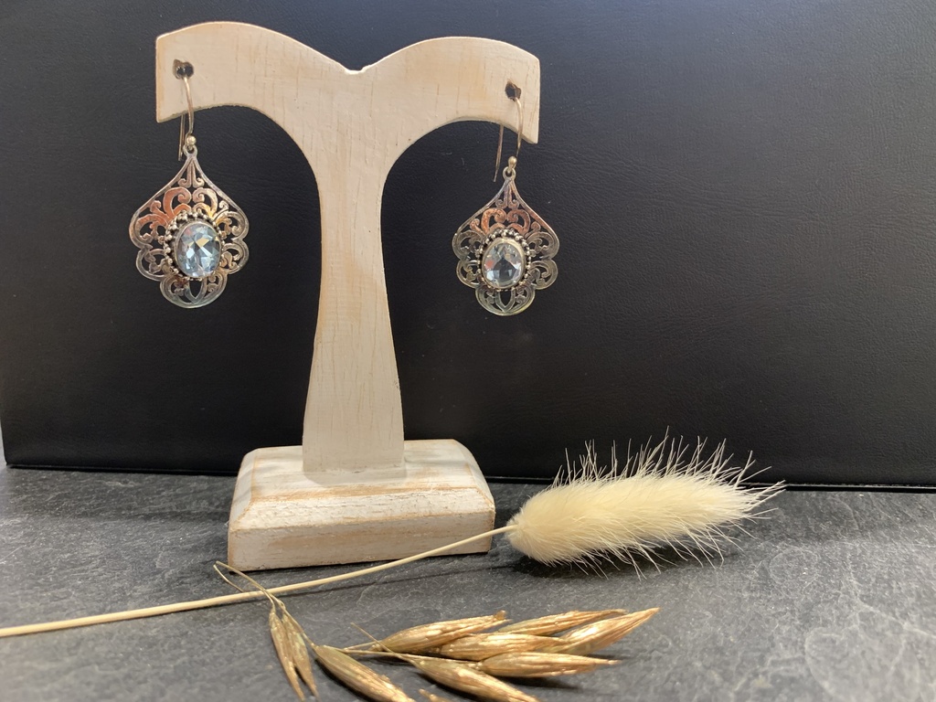 Boucle d'Oreille Argent 925 & Topaze [0147]