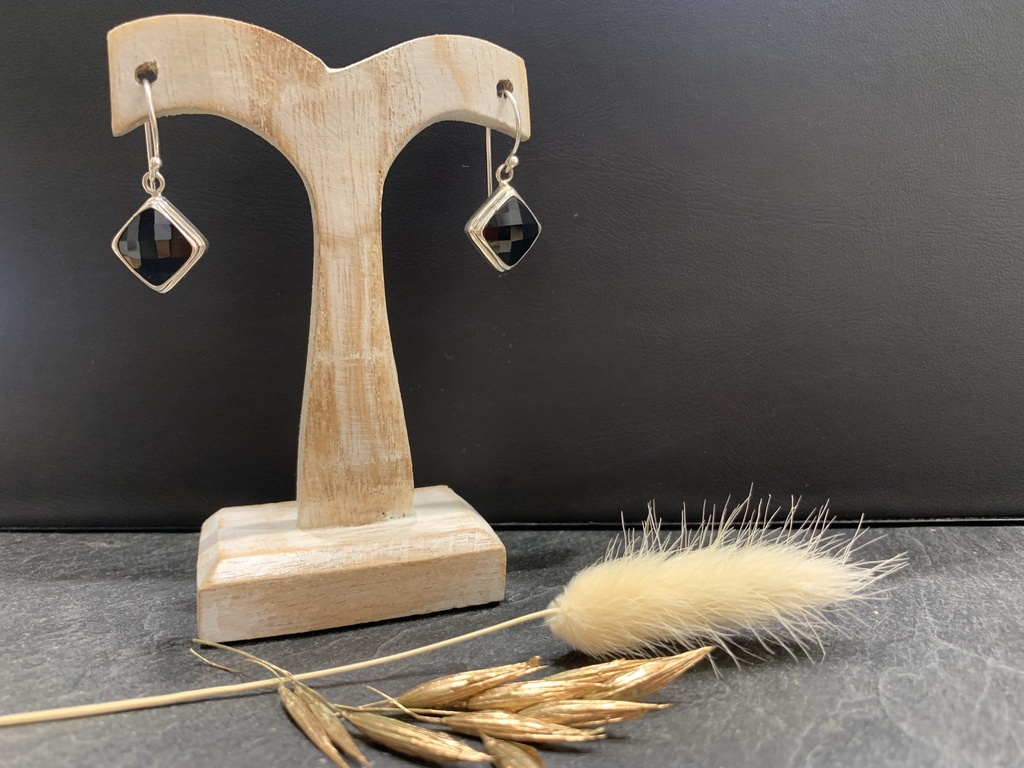 Boucle d'Oreille Argent 925 & Onyx [0154]