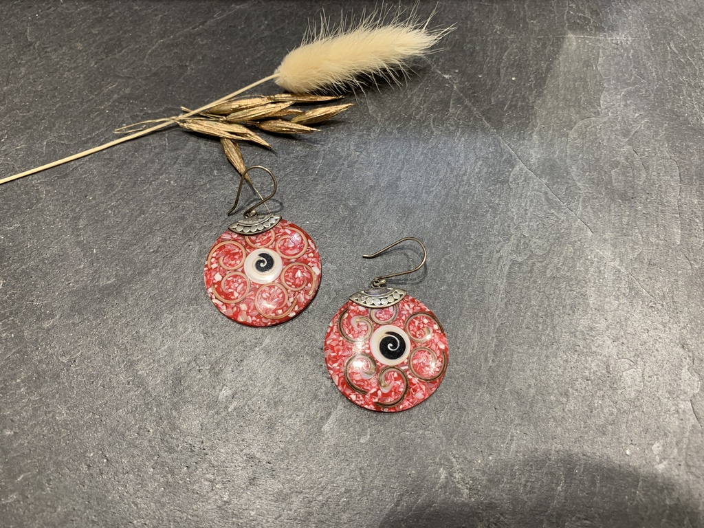 Boucle d'Oreille Argent 925 & Resine [0159]