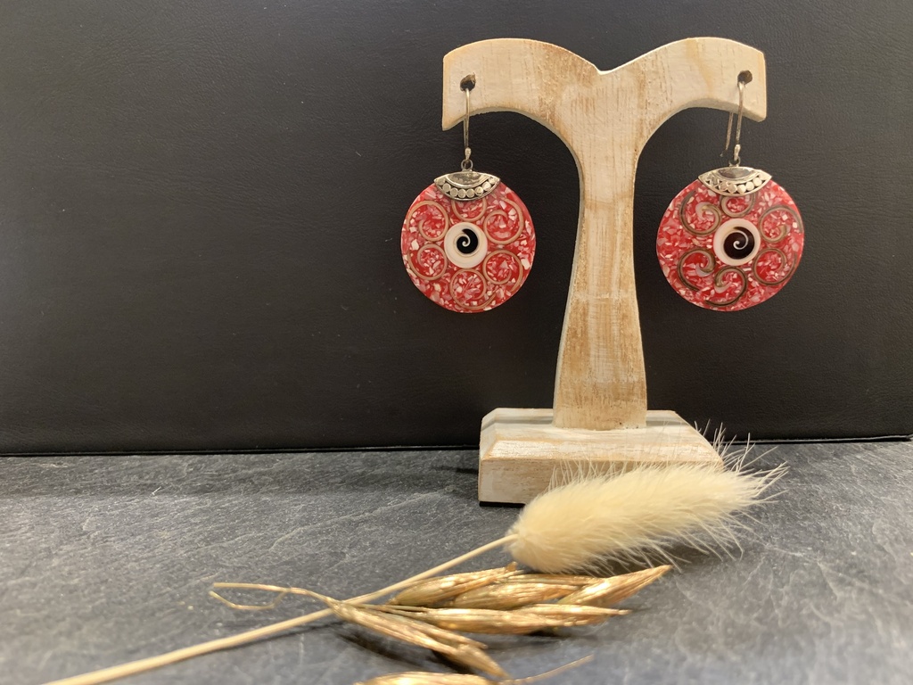 Boucle d'Oreille Argent 925 & Resine [0159]