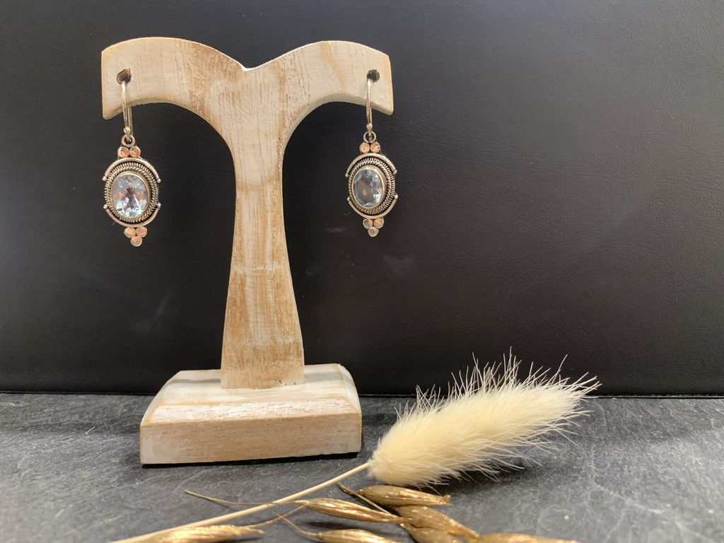 Boucle d'Oreille Argent 925 & Topaze [0184]