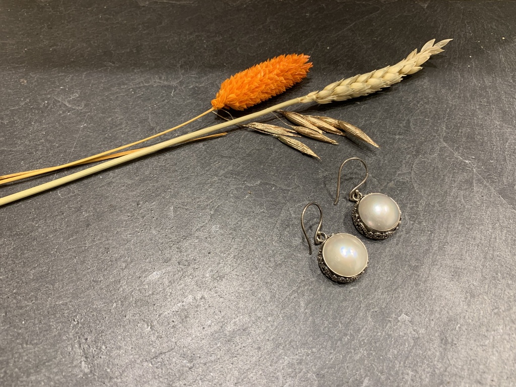 Boucle d'Oreille Argent 925 & Perle de culture [0200]