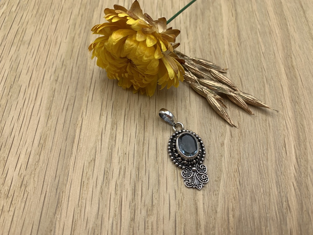 Pendentif Argent 925 & Aquamarine [0161]