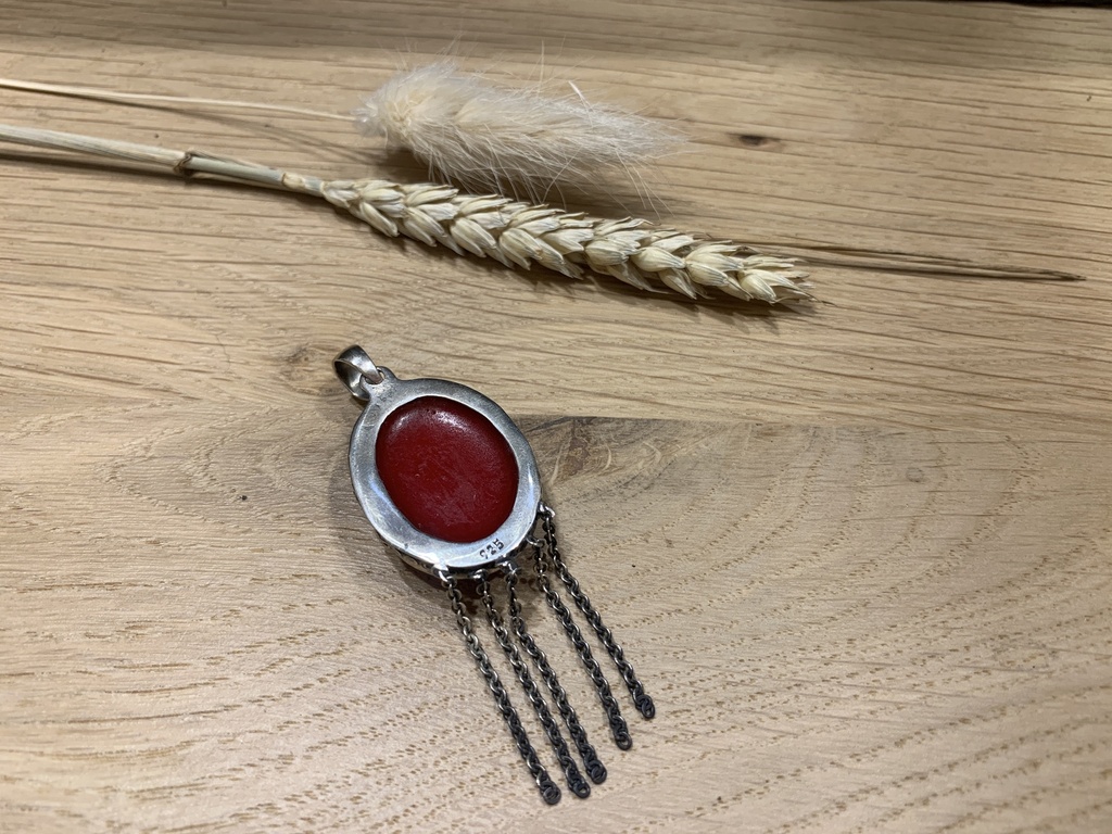 Pendentif Argent 925 & Poudre de Corail [0190]