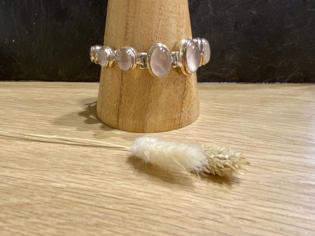 Bracelet Argent 925 & Quartz Rose [0144]