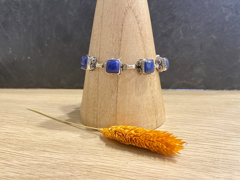 Bracelet Argent 925 & Lapis Lazuli [0149]