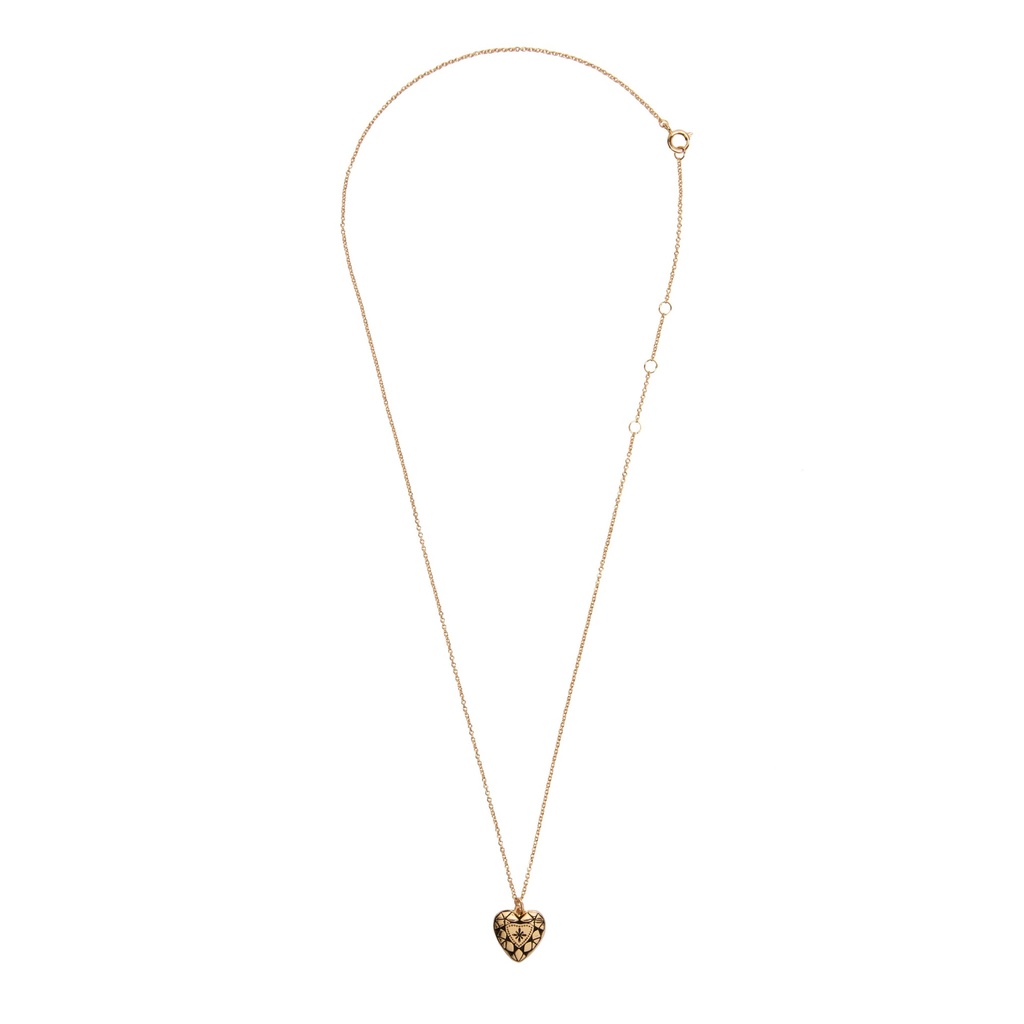Charm Necklace Diamond Heart Gold [Collier]
