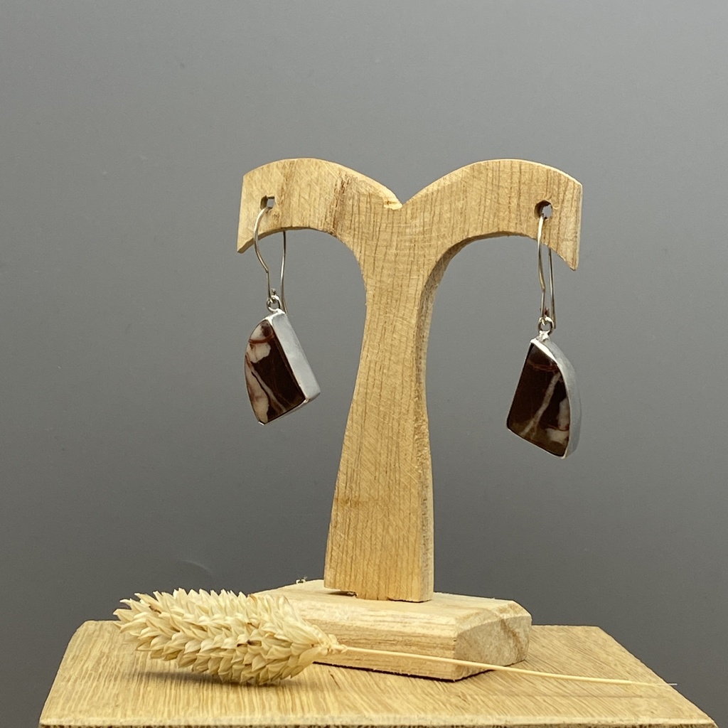 Boucles d'Oreilles Argent 925 & Agate [0339]