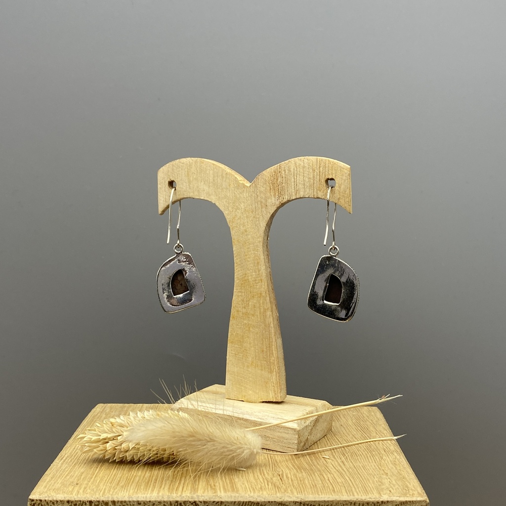 Boucles d'Oreilles Argent 925 & Agate [0343]