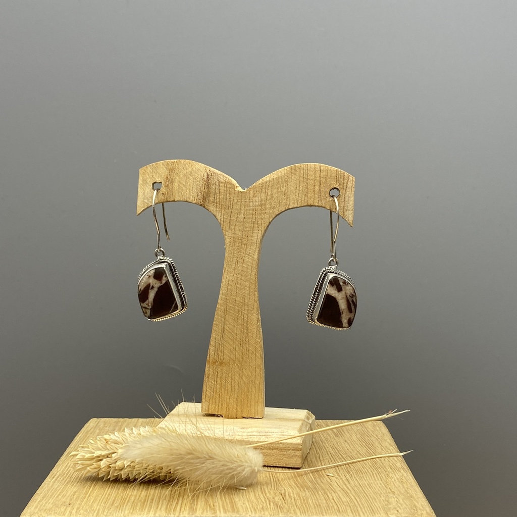Boucles d'Oreilles Argent 925 & Agate [0343]
