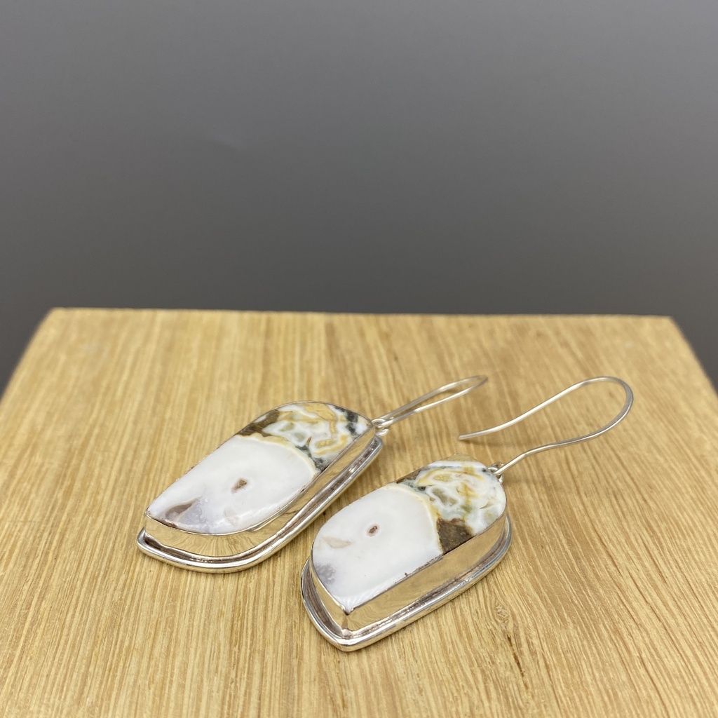 Boucles d'Oreilles Argent 925 & Agate [0350]
