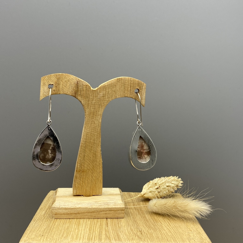 Boucles d'Oreilles Argent 925 & Agate [0354]