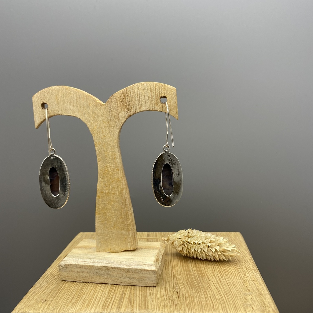 Boucles d'Oreilles Argent 925 & Agate [0383]