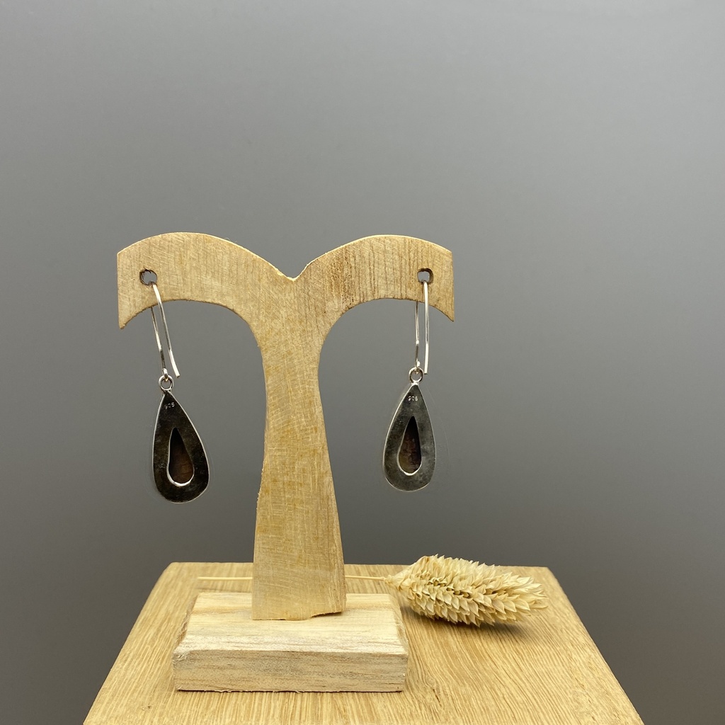Boucles d'Oreilles Argent 925 & Agate [0395]