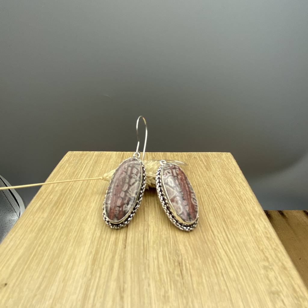 Boucles d'Oreilles Argent 925 & Agate [0402]