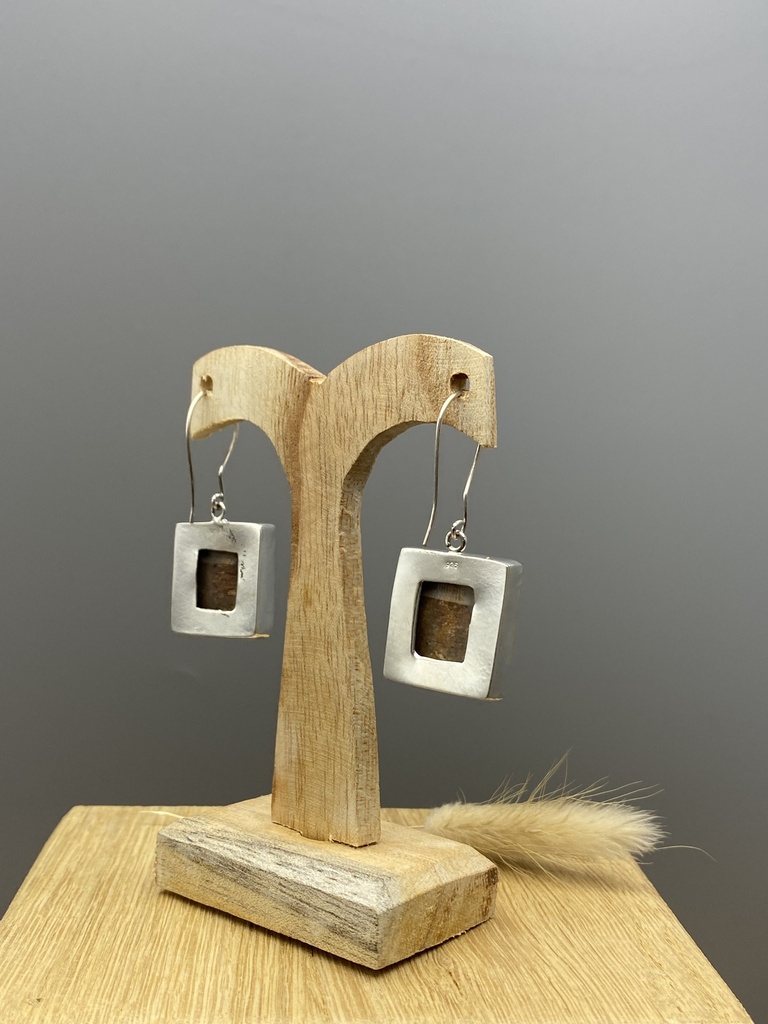 Boucles d'Oreilles Argent 925 & Agate [0419]