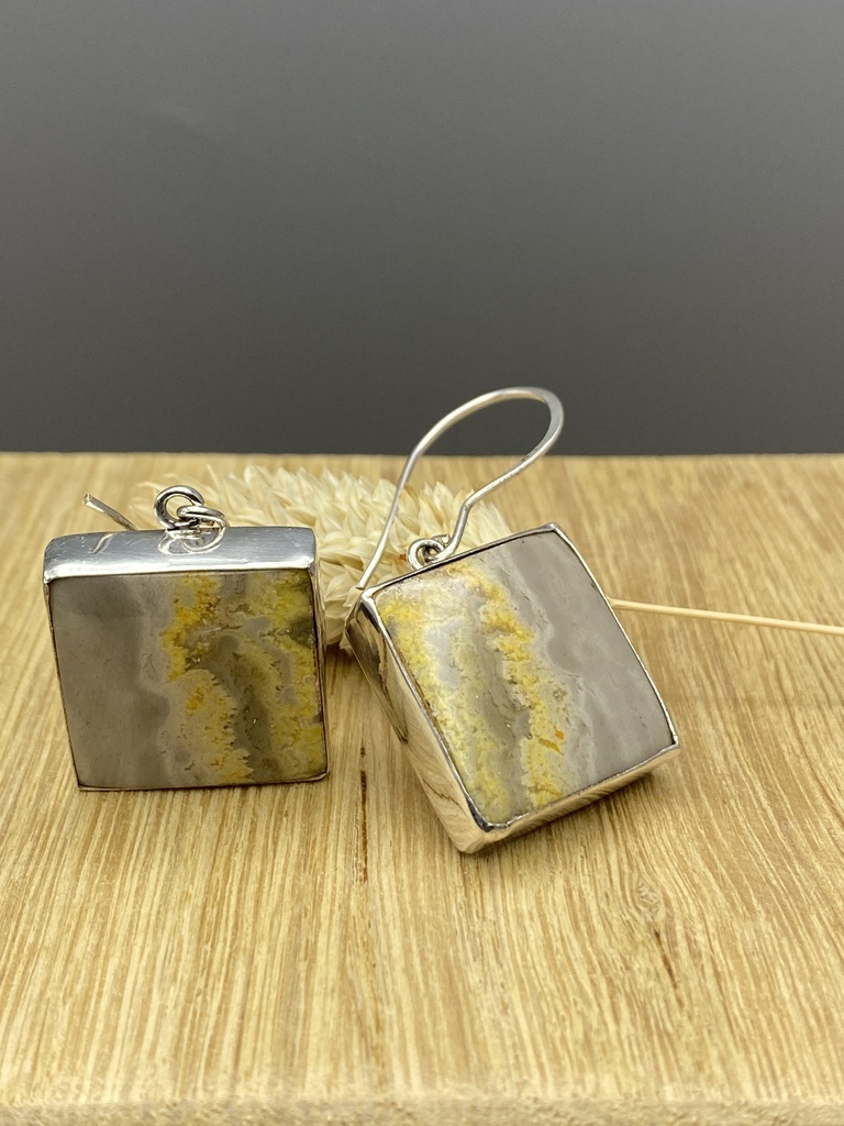 Boucles d'Oreilles Argent 925 & Agate [0419]