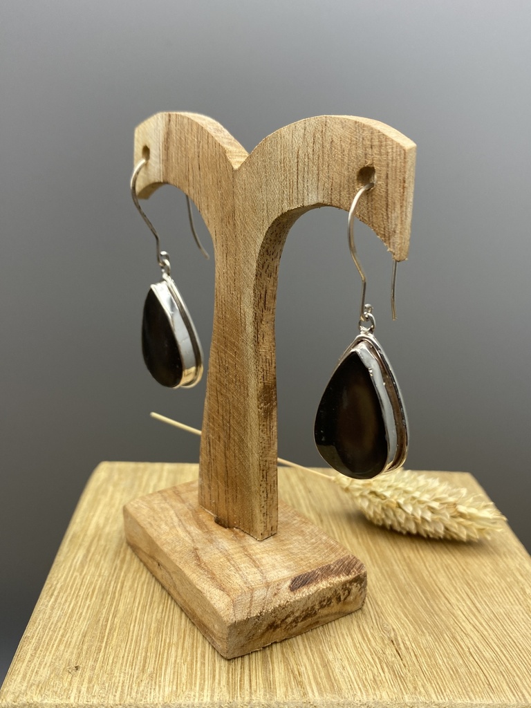 Boucles d'Oreilles Argent 925 & Agate [0426]