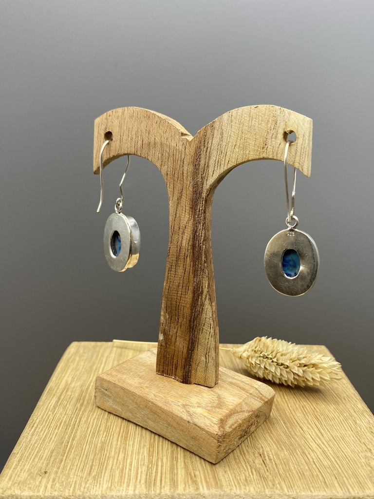 Boucles d'Oreilles Argent 925 & Turquoise [0431]