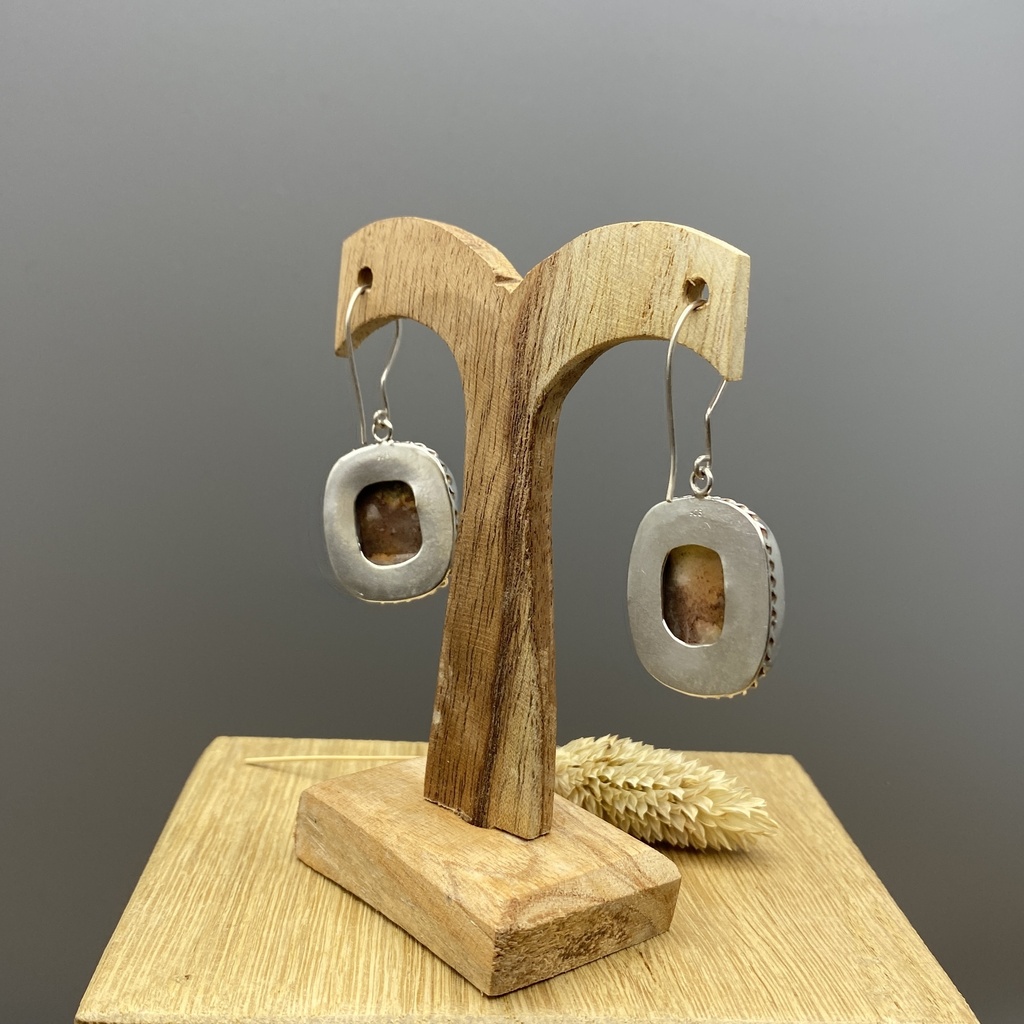 Boucles d'Oreilles Argent 925 & Agate [0436]
