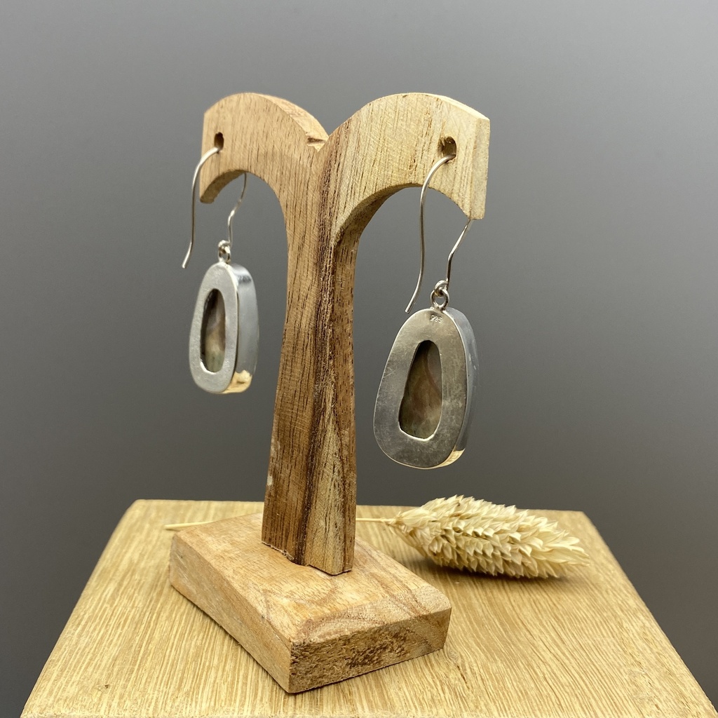 Boucles d'Oreilles Argent 925 & Agate [0441]