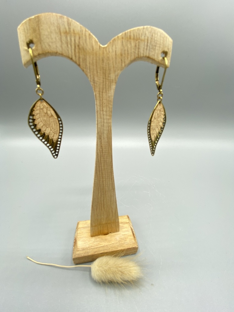 Boucles D'Oreilles Douce Plume Nude
