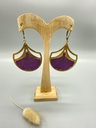 Boucles D'Oreilles Ginkgo Mauve