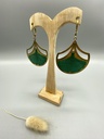 Boucles D'Oreilles Ginkgo Vert Canard