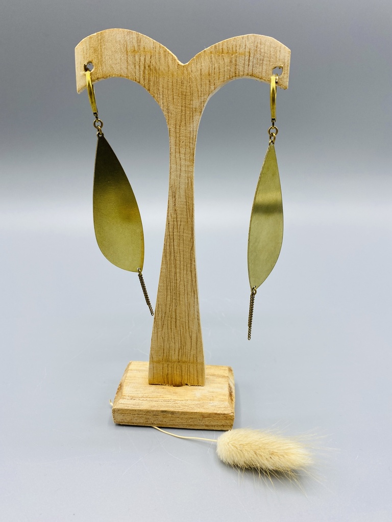 Boucles D'Oreilles Pétales Vert Olive