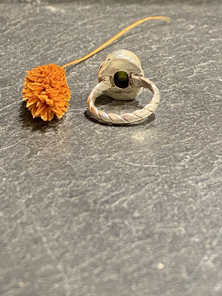 Bague Argent 925 & Agate Mousse [0344]