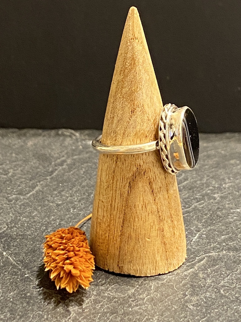 Bague Argent 925 & Agate Zébrée [0347]