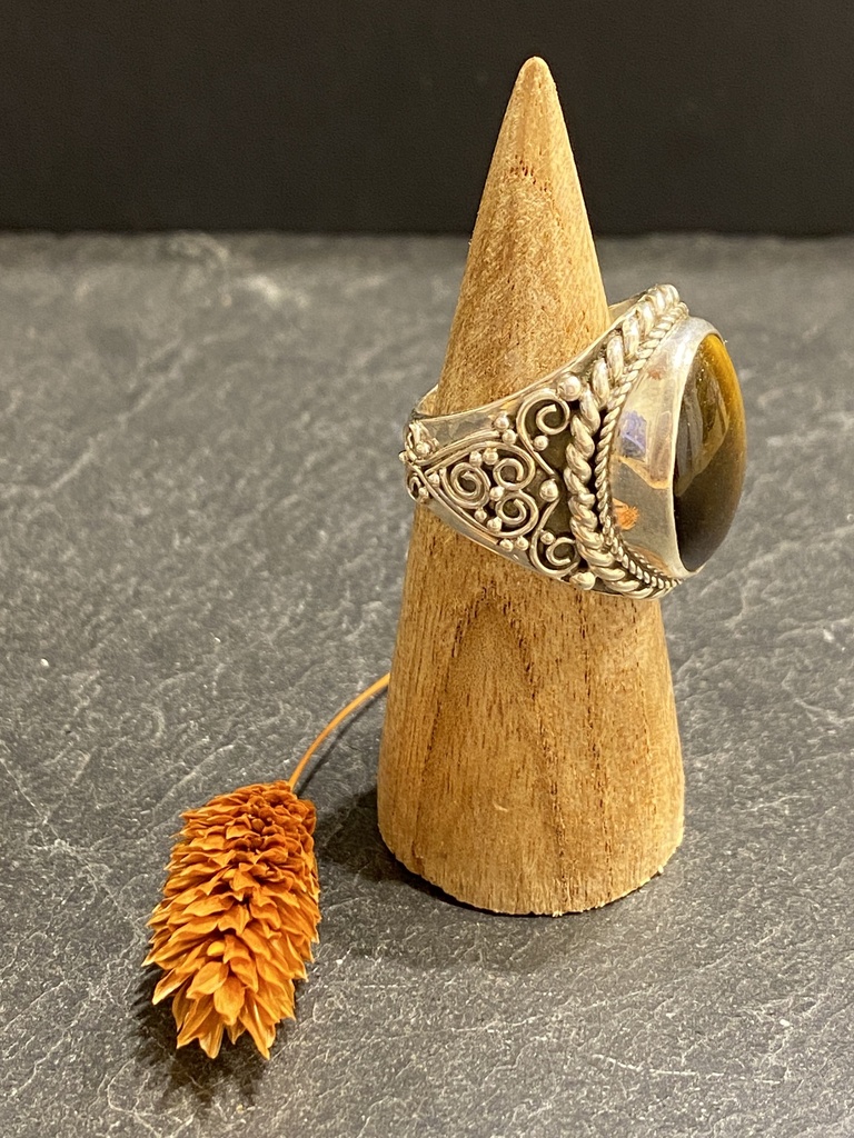 Bague Argent 925 & Œil de Tigre [0377]