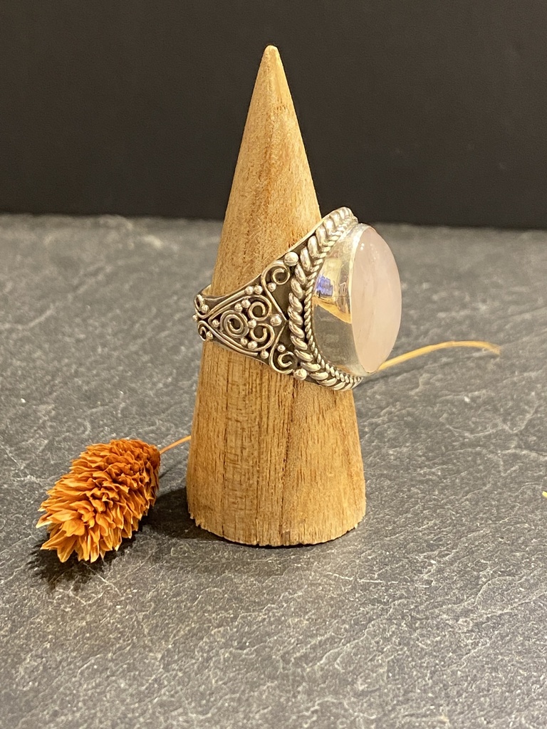 Bague Argent 925 & Quartz Rose [0380]