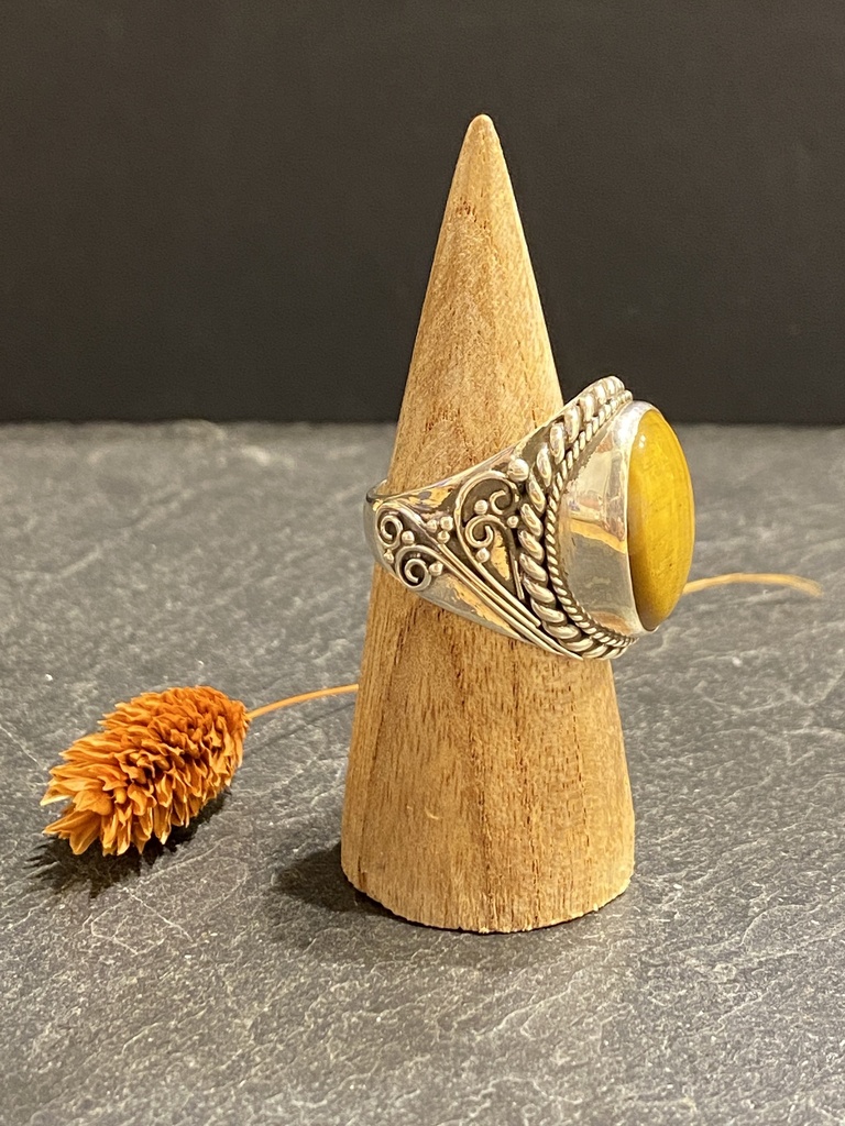 Bague Argent 925 & Œil de Tigre [0424]