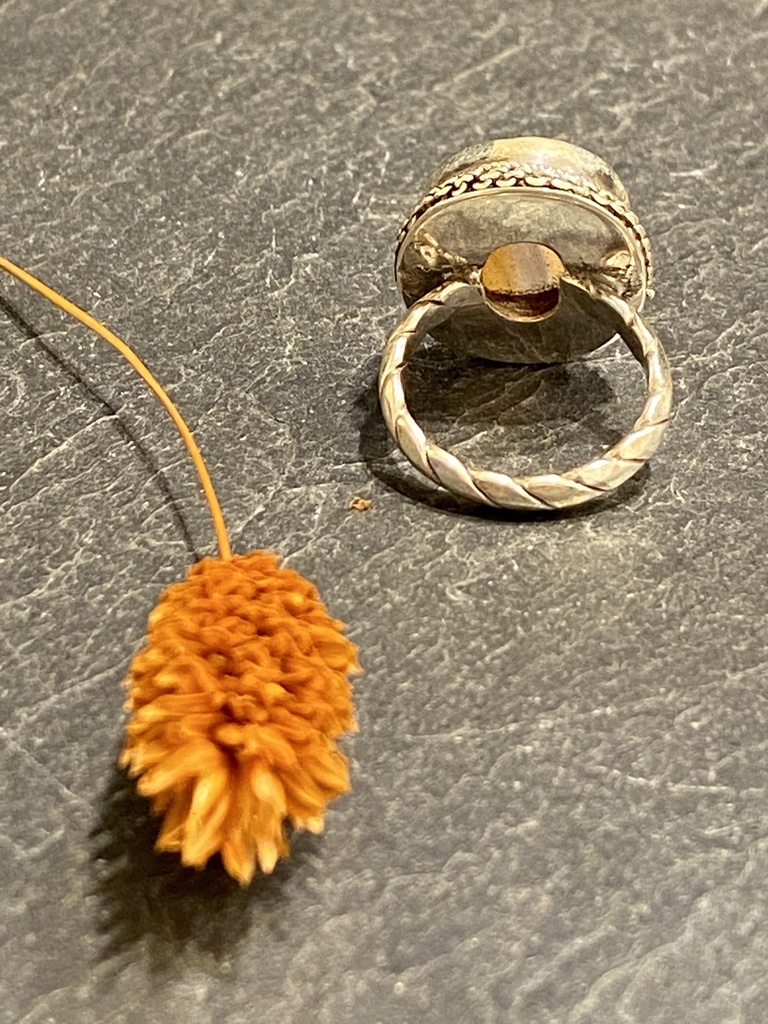 Bague Argent 925 & Agate Rubanée [0449]