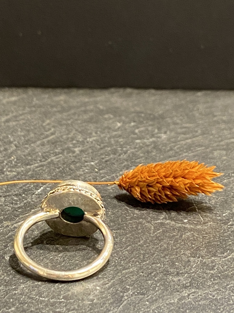 Bague Argent 925 & Onyx Teintée [0479]