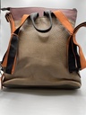 ALICE Cuir Bleu Foncé, Beige [Sac à dos]