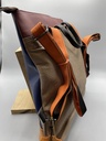 ALICE Cuir Bleu Foncé, Beige [Sac à dos]