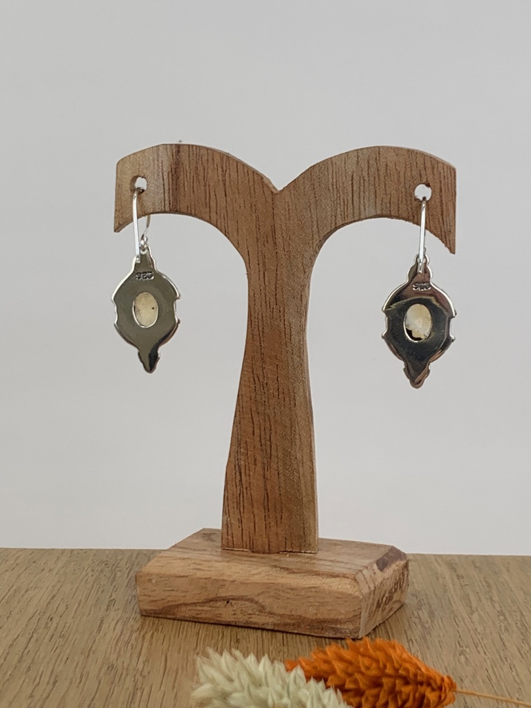 Boucles d'Oreilles Argent 925 & Citrine [0454]