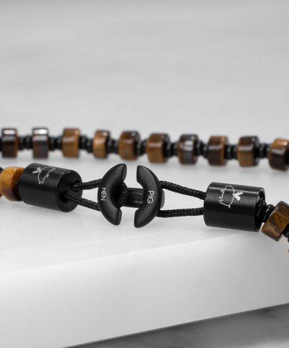 Brontide 4mm Tiger Eye | Black - S  [Bracelet]