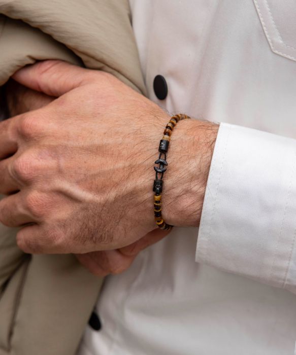 Brontide 4mm Tiger Eye | Black - S  [Bracelet]