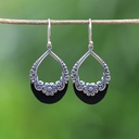 Boucles d'Oreilles Argent 925 & Coquillage Noir [0500]